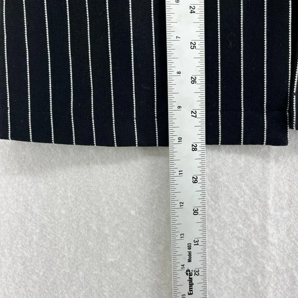 Divided by H&M Jacket Womens XS Black Striped Open Front Pockets Notched Lapel - Picture 4 of 11